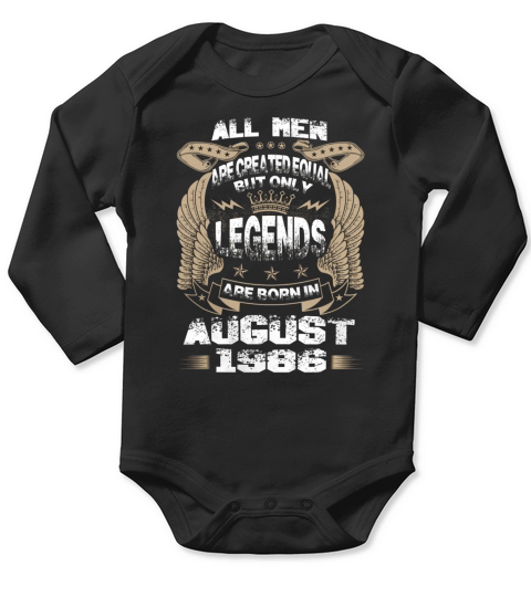 1986 August Legend T Shirt Long Sleeve Baby One-Piece