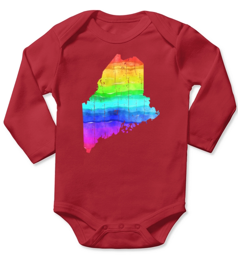 America State Of Maine Gay Pride LGBT Pride Long Sleeve Baby One-Piece