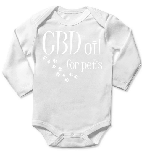 CBD Oil For Pets Slogan CBD Dog Cat Animal Lover Long Sleeve Baby One-Piece