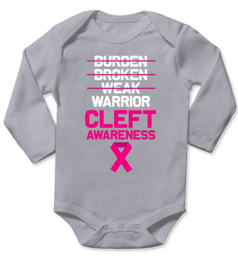 Cleft Palate Lip Fun Coping Strong Awareness print Long Sleeve Baby One-Piece