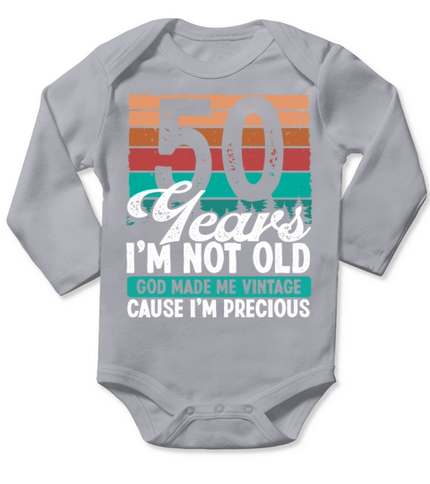 Funny 50 years old for 50th Birthday Idea Funny Long Sleeve Baby One-Piece