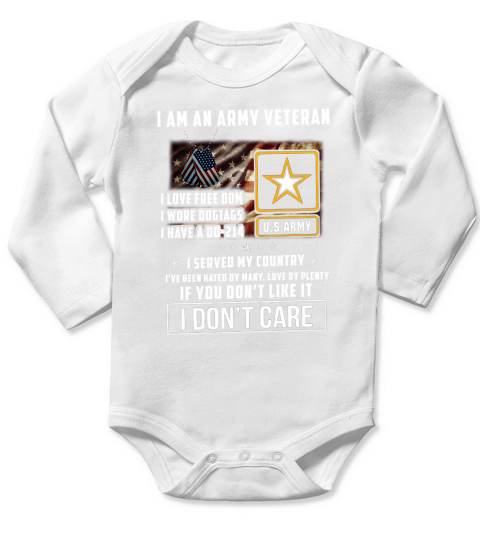 I am an army veteran i love freedom i wore dogtags i have a DD-214 shirt Long Sleeve Baby One-Piece