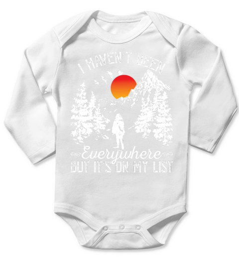 I Havent Been Everywhere But Its On My List Long Sleeve Baby One-Piece