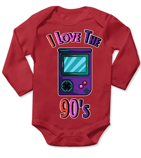 I love 90s Geek Gift Long Sleeve Baby One-Piece