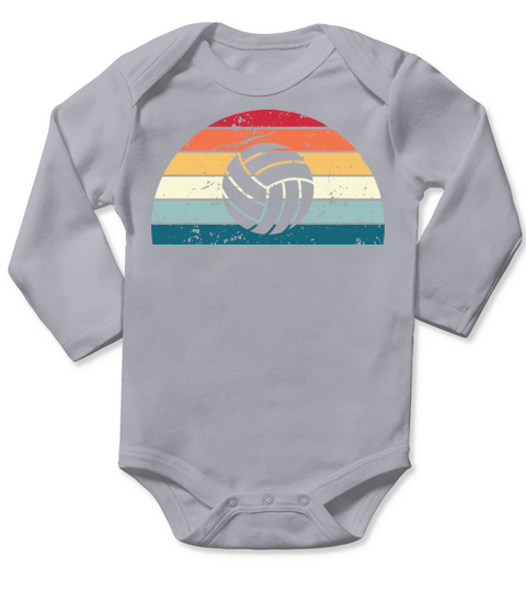 Retro Volleyball Sunset Vintage sports Sunrise Long Sleeve Baby One-Piece