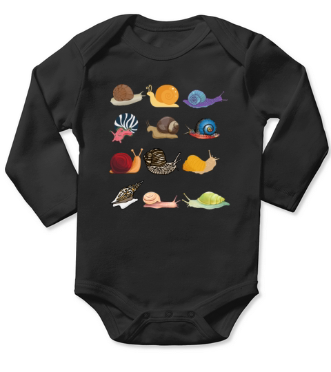Snail Pet Animals Cottage cored Kawaii Aesthetic Long Sleeve Baby One-Piece