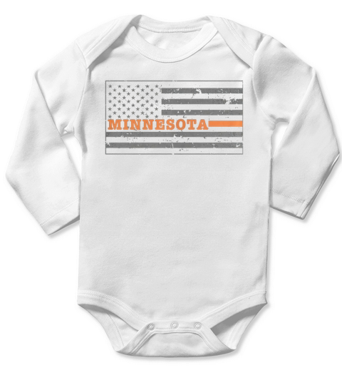 Vintage American Flag Minnesota Long Sleeve Baby One-Piece