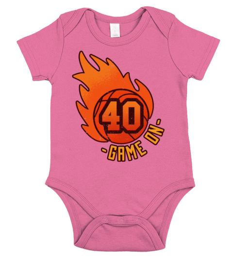 Athlete Ball Fire Game Sport Number 40 Basketball Short Sleeve Baby One-Piece