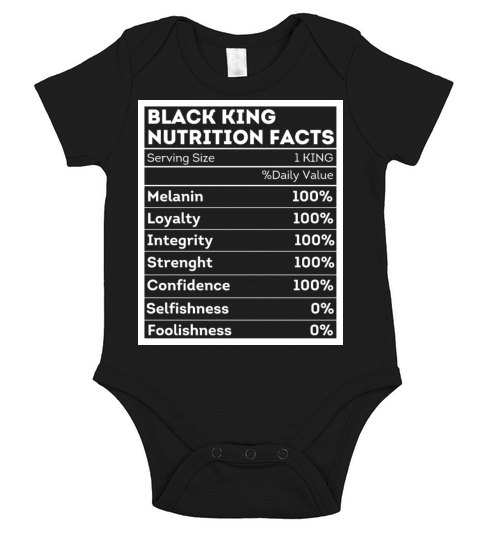 BLACK KING Nutritional Facts I MAN Nutrition Label Short Sleeve Baby One-Piece