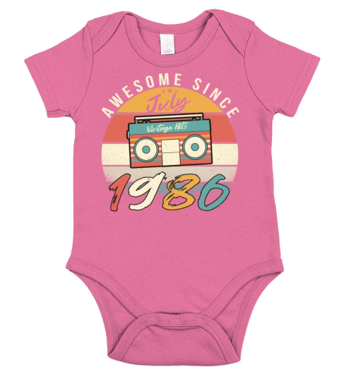 Building Year 1986 In July Short Sleeve Baby One-Piece