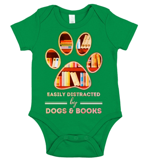 Easily Distrated With Dogs And Books Short Sleeve Baby One-Piece