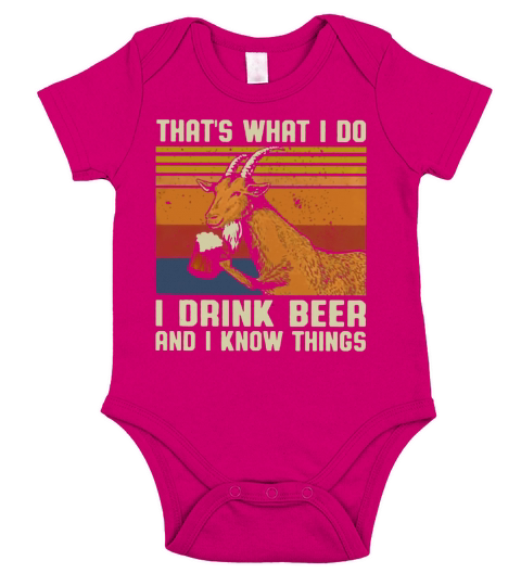 Goat that’s what I do I drink beer and I know things vintage shirt Short Sleeve Baby One-Piece