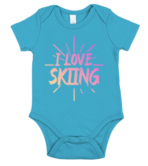 I love skiing Short Sleeve Baby One-Piece
