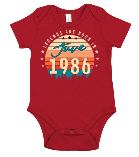 Retro 1986 June Short Sleeve Baby One-Piece