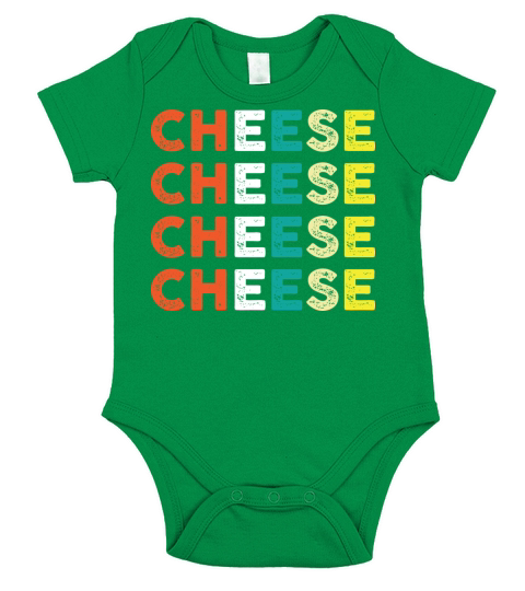 Retro Vintage Cheese Short Sleeve Baby One-Piece