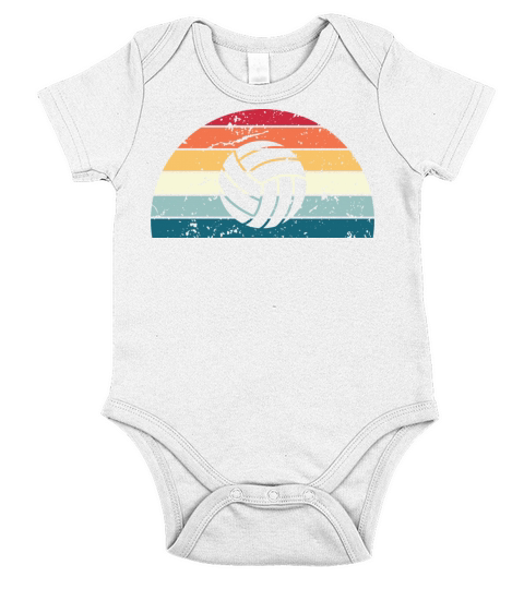 Retro Volleyball Sunset Vintage sports Sunrise Short Sleeve Baby One-Piece
