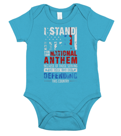 Stand for the National Anthem - Military Support Shirt Short Sleeve Baby One-Piece