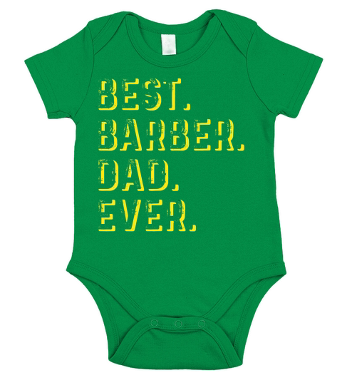 Vintage Best Barber Dad Ever Fathers Day Gift T-Shirt Short Sleeve Baby One-Piece