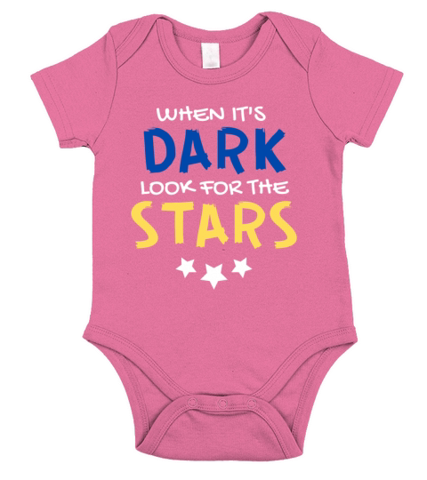When Its Dark Look For The Stars Short Sleeve Baby One-Piece