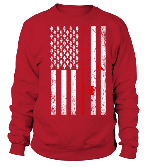 Vintage Fishing American Flag Fishing Sweatshirt Unisex