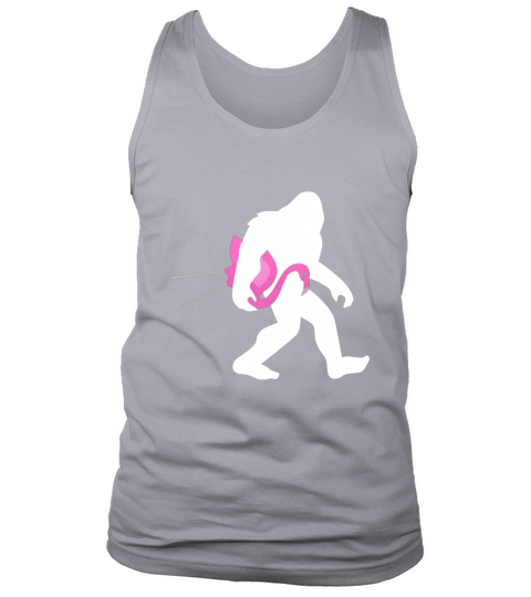 Bigfoot and Lawn Flamingo Shirt, Funny Cute Sasquatch Gift Tank Top Unisex