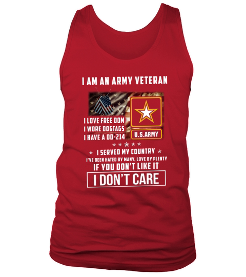 I am an army veteran i love freedom i wore dogtags i have a DD-214 shirt Tank Top Unisex