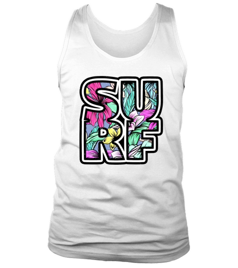 Tropical Beach Surf Surfing Surfer Ocean Design Tank Top Unisex