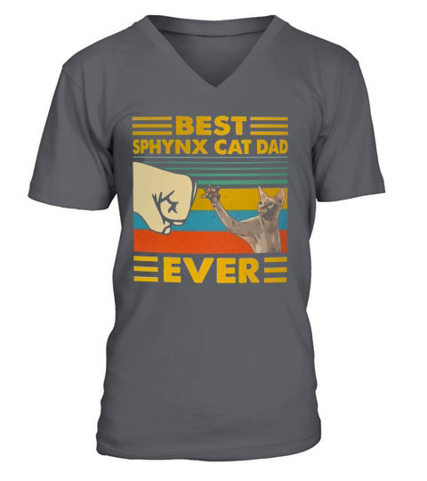 Best Sphynx Cat Dad Ever Retro Vintage Sunset V-Neck T-shirt