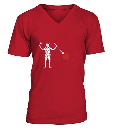 Blackbeard Flag T shirt, Blackbeard Pirate Shirt V-Neck T-shirt