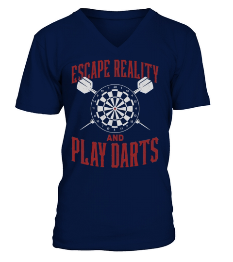 Darts Board Vintage Escape Reality V-Neck T-shirt