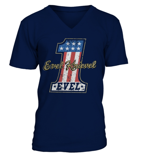 Evel Knievel-Logo V-Neck T-shirt
