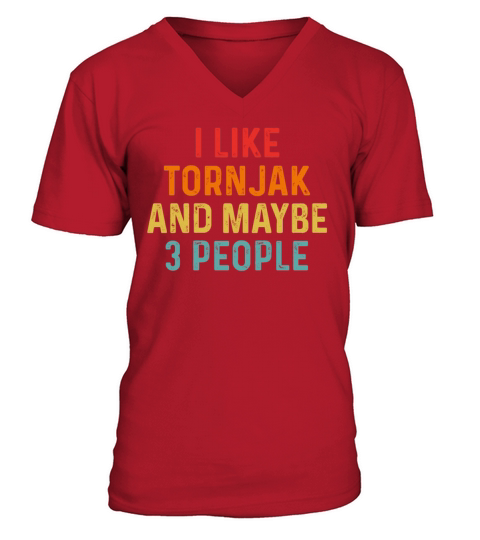 I Like Tornjak And Maybe 3 People Retro Vintage V-Neck T-shirt