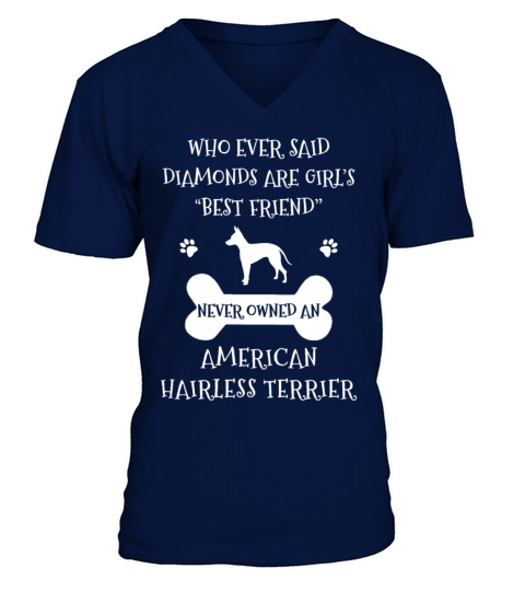 My Best Friend Is American Hairless Terrier Cool V-Neck T-shirt