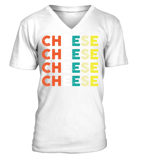 Retro Vintage Cheese V-Neck T-shirt