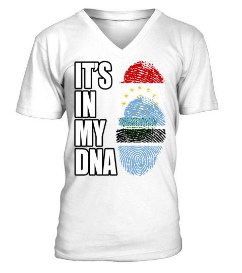 Tajikistani And Botswanan Vintage Heritage DNA Fla V-Neck T-shirt