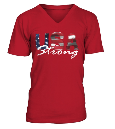 USA Strong V-Neck T-shirt