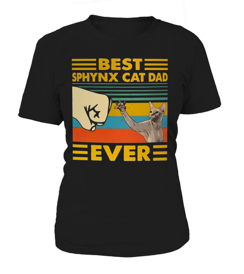 Best Sphynx Cat Dad Ever Retro Vintage Sunset Women's T-Shirt