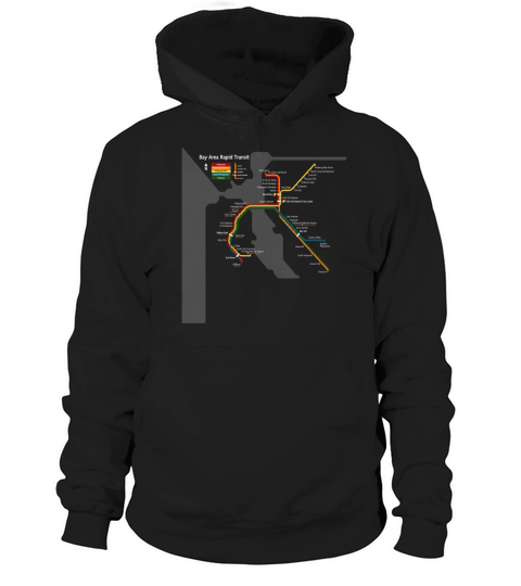 San Francisco T-Shirt BART Bay Area Transit Metro Map Tee Hoodie Unisex