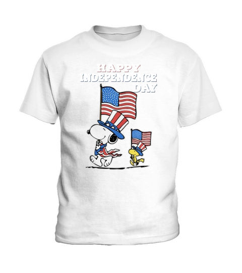 Snoopy Happy independence day Kids T-Shirt
