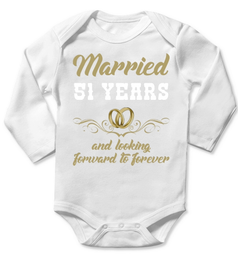 51st Wedding Anniversary Gift For Couple. Wife Husband Shirt Long Sleeve Baby One-Piece