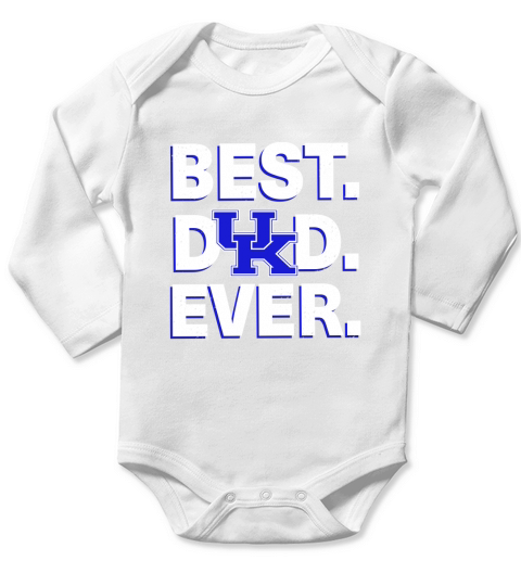 Best Dad Ever Kentucky Wildcats Father’s Day Long Sleeve Baby One-Piece