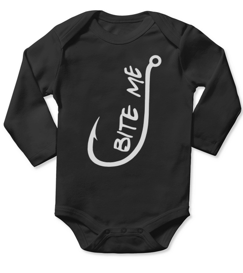 Bite Me - Funny Fishing T Shirts Long Sleeve Baby One-Piece