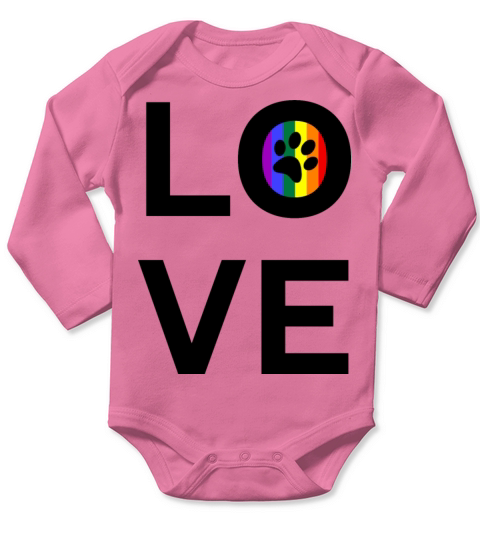 Cat Paw Love LGBT Pride Rainbow Flag Long Sleeve Baby One-Piece
