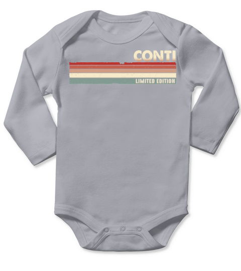 Conti - Funny Retro Vintage Name 80s 90s Long Sleeve Baby One-Piece