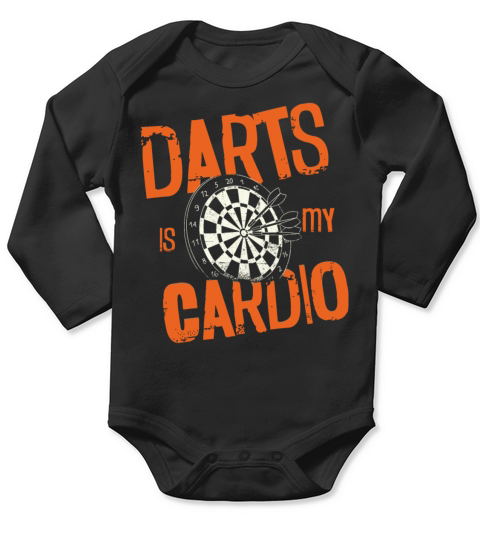 Darts Board Vintage Darts Is My Long Sleeve Baby One-Piece