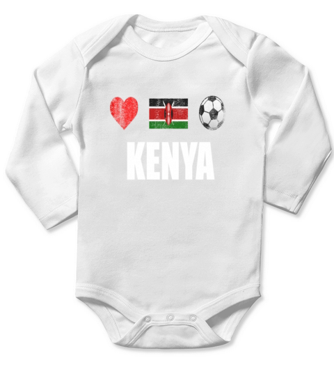 Kenya Football Shirt - Kenya Soccer Jersey - Mens Premium T-Shirt Long Sleeve Baby One-Piece