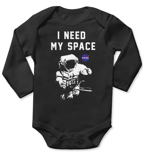 NASA I Need My Space Faded Astronaut TShirt Long Sleeve Baby One-Piece