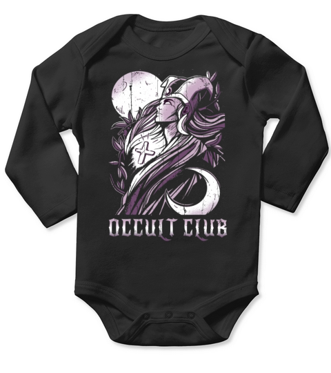 Priestess Tarot Card Occult Club Gothic Long Sleeve Baby One-Piece