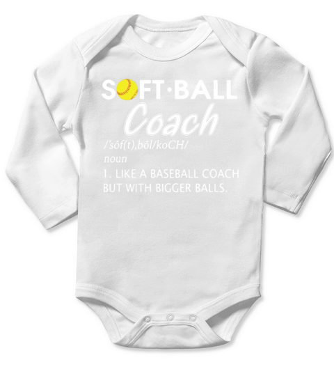 Softball Coach Definition Long Sleeve Baby One-Piece