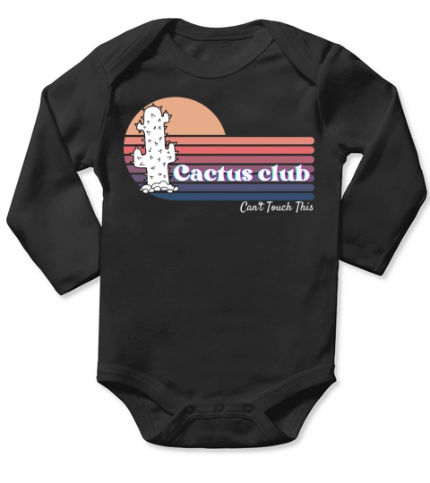 The cactus club cute retro sunset for plants lover Long Sleeve Baby One-Piece